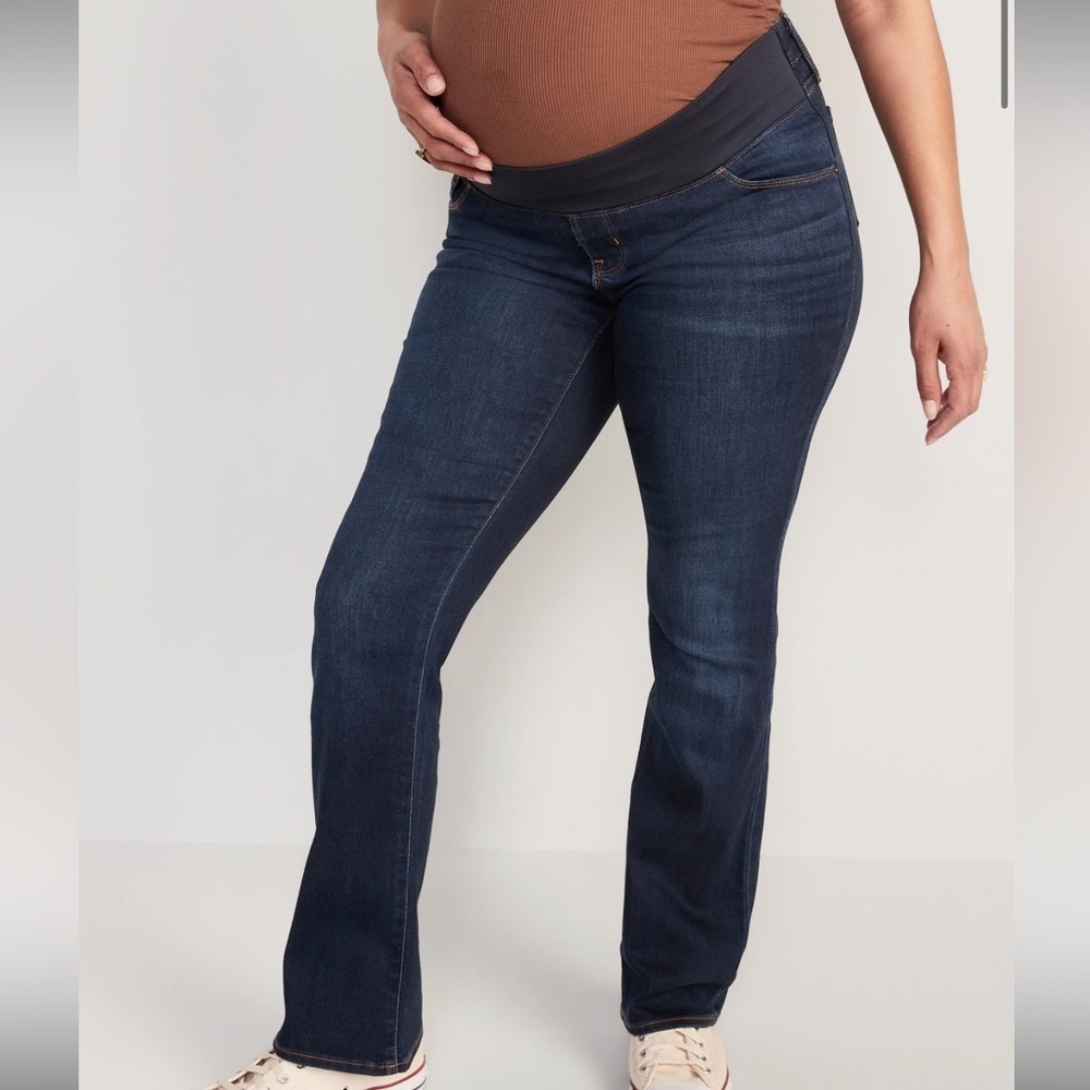 Maternity Front Low Panel Boot-Cut Jeans